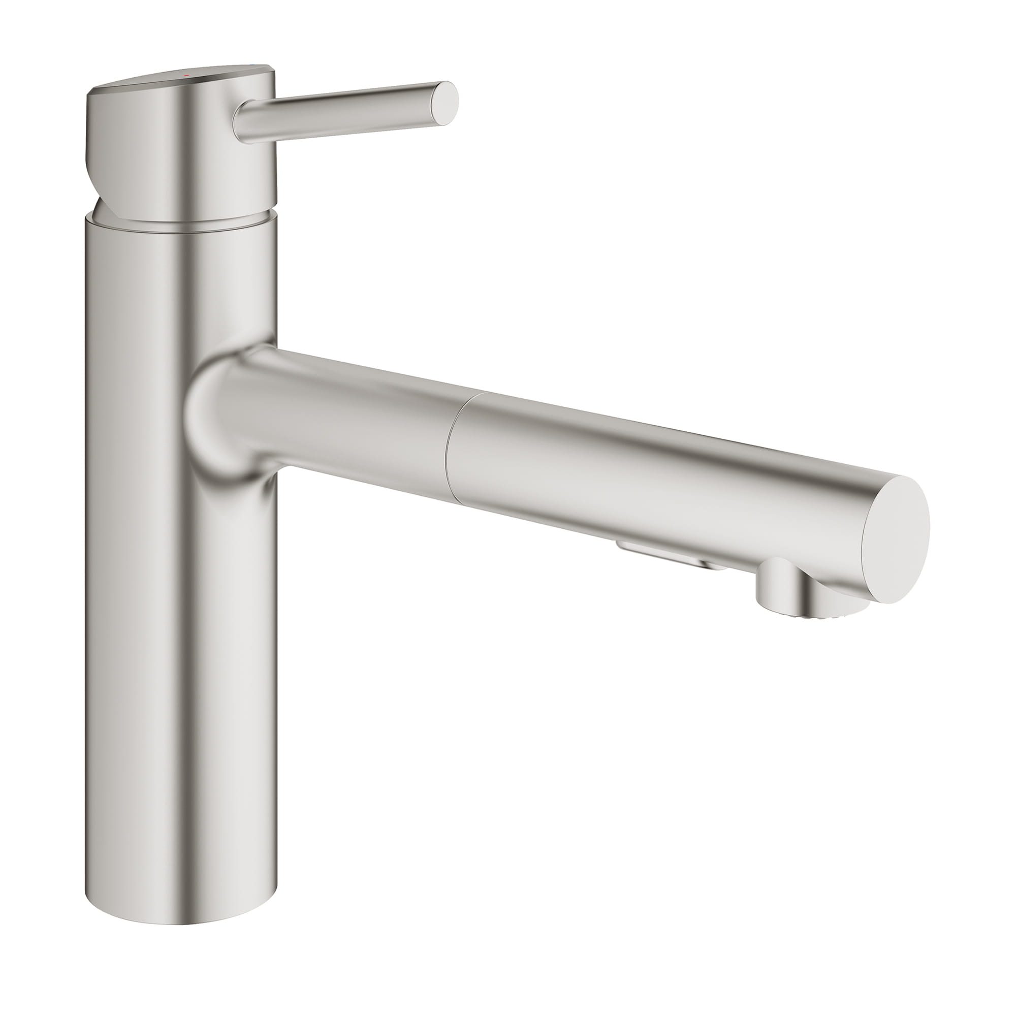 Concetto Single Handle Pull Out Kitchen Faucet Dual Spray 15 GPM GROHE SUPERSTEEL